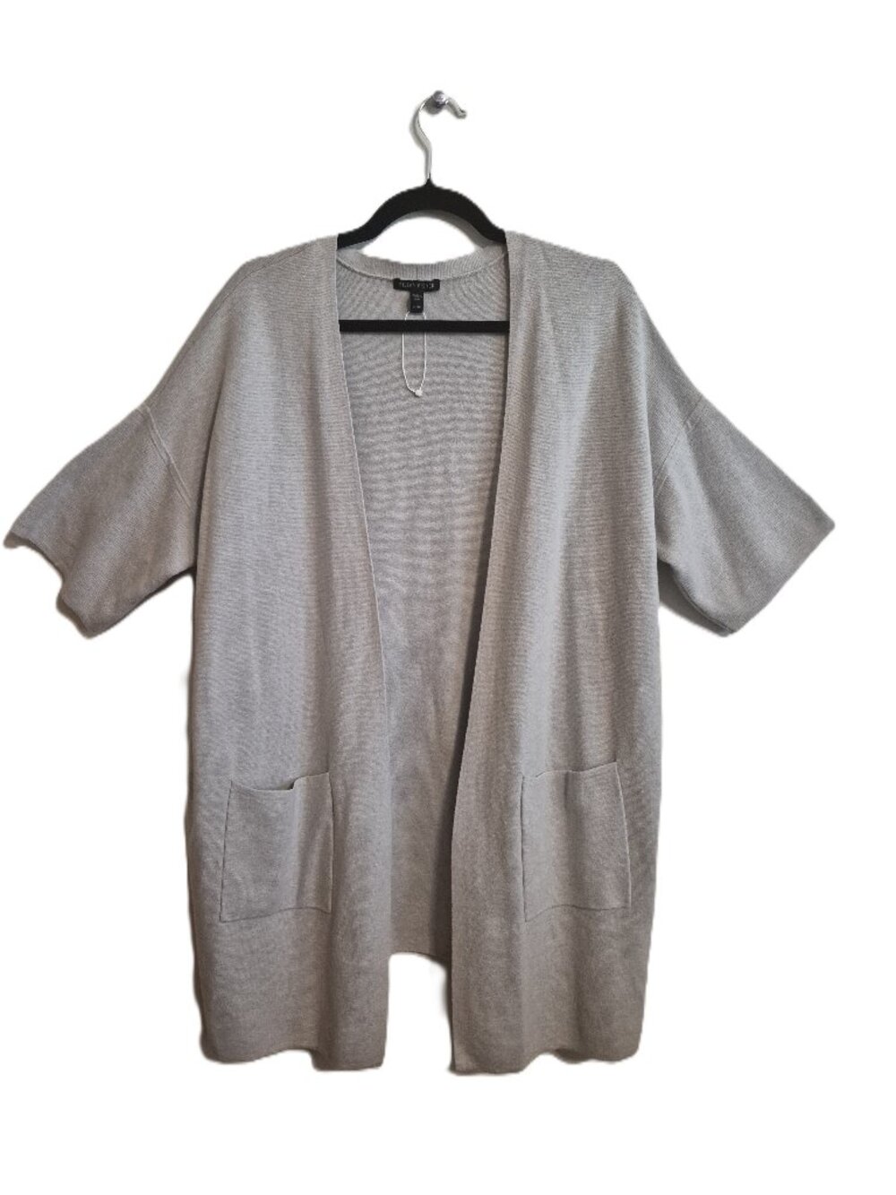 Eileen Fisher Organic Cotton Silk Blend Open Short Sleeve Cardigan XL NWOT